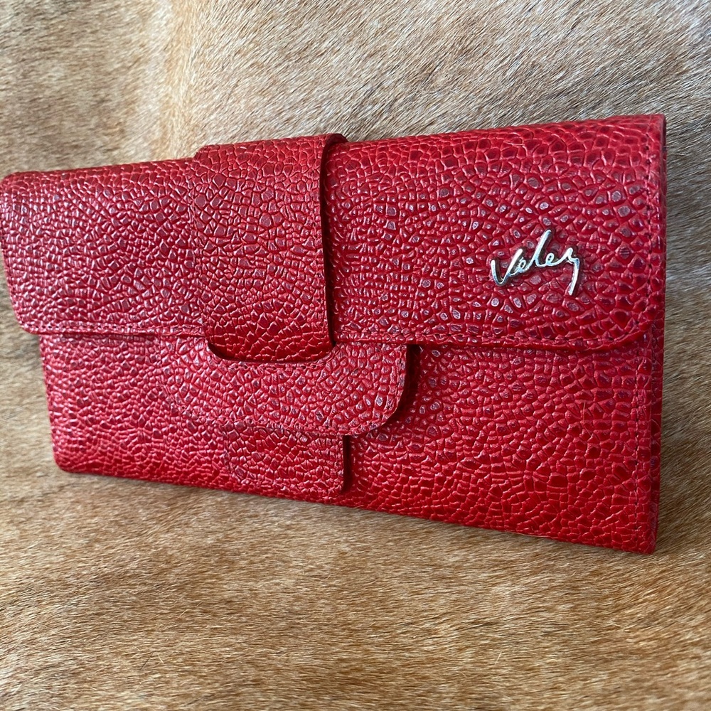 Red genuine leather wallet